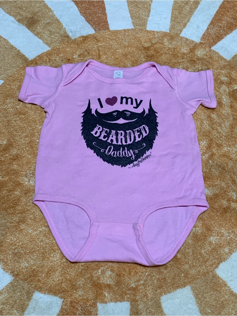 Rabbit Skins Pink 'I ♥ My Bearded Daddy' Baby Bodysuit
